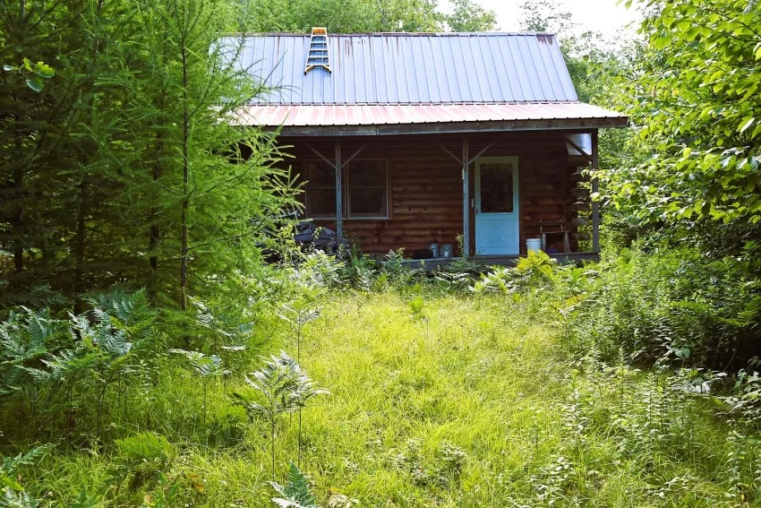 174-Acre Property with Off-Grid Log Cabin in Owls Head, New York