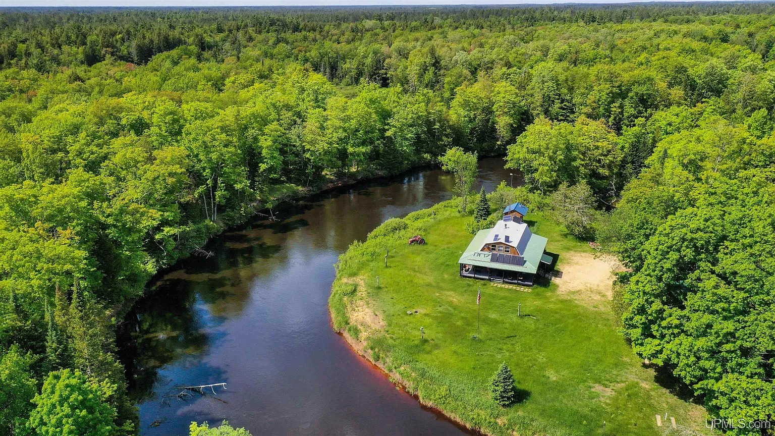 104-Acre Off-Grid Homestead on the Manistique River in Gulliver, Michigan
