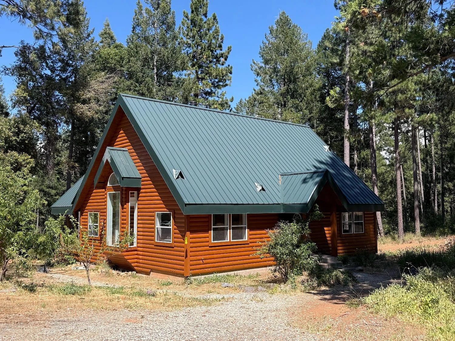20 Acres with Renovated Log-Faced Cabin in Nevada City, California