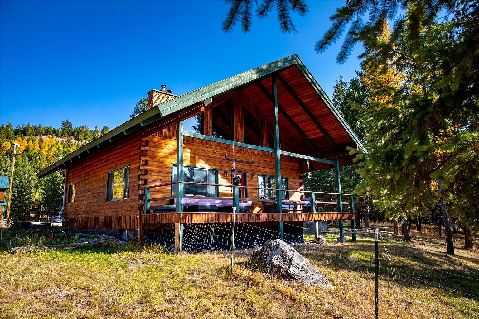 Creekfront Property with Log Home and Acreage in Whitefish, Montana