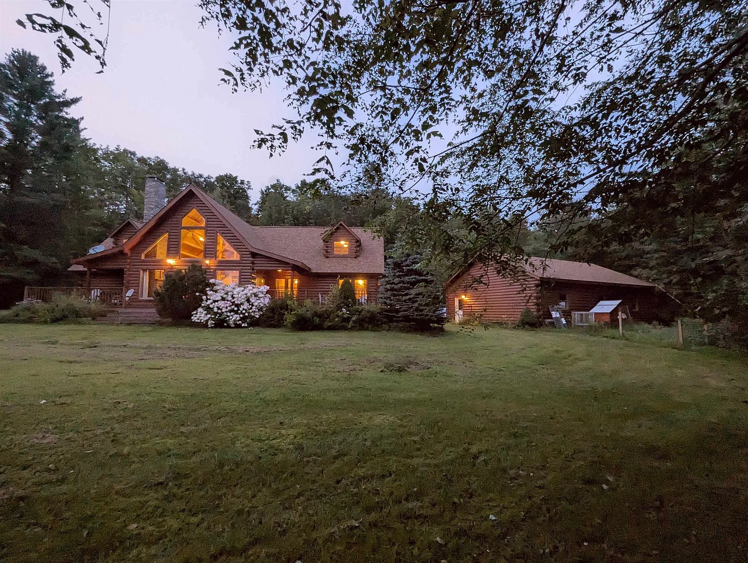 Log Cabin Estate on 218 Acres in Woodbury, Vermont